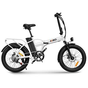 kbo flip folding electric bike, 60mi long range 500w foldable ebikes for adults, 20x3 fat tire city commuter electric bicycle, shimano 7-speed, 23mph