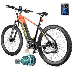 fiotas reaspire electric bikes adult 500w mid motor ebike 48v 15ah samsung lithium battery 27.5′ tire e bikes 50miles mountain electric bicycle dual shock absorbers shimano 8-speed(reddish black)