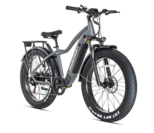 Snapcycle R1 Electric Bike Adults 750W Motor 48V 14Ah Samsung Lithium-Ion Battery Removable 26'' Fat Tire Ebike 28MPH Snow Beach Mountain Sand E-Bike Shimano 6-Speed