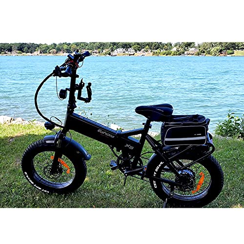 eAhora Upgraded X5 750W Electric Bike for Adults,30MPH Fat Tire Electric Bike with 48V/15AH Removable Battery,20 inch Folding Electric Bike with Shimano 7-Speed, Cruise Control