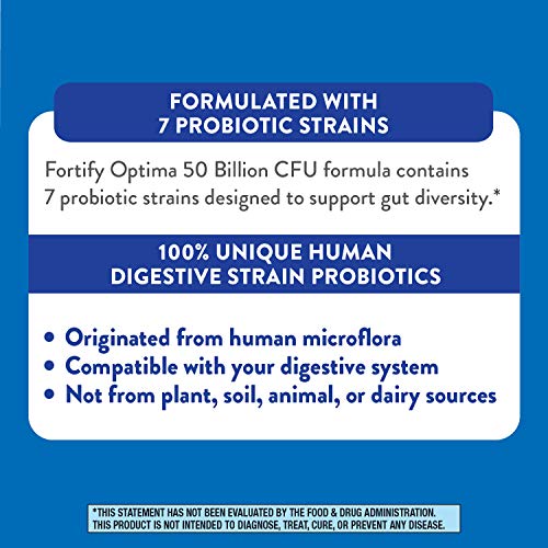 Nature's Way Fortify Optima Daily Probiotic for Women, 50 Billion Live Cultures, Digestive and Immune Health Support Supplement*, 30 Vegan Capsules