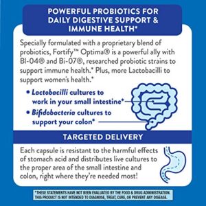 Nature's Way Fortify Optima Daily Probiotic for Women, 50 Billion Live Cultures, Digestive and Immune Health Support Supplement*, 30 Vegan Capsules