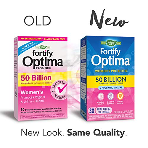 Nature's Way Fortify Optima Daily Probiotic for Women, 50 Billion Live Cultures, Digestive and Immune Health Support Supplement*, 30 Vegan Capsules