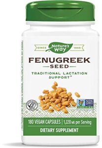 nature’s way fenugreek seed 610 mg, non-gmo project verified, tru-id certified, vegetarian, 180 count, pack of 2