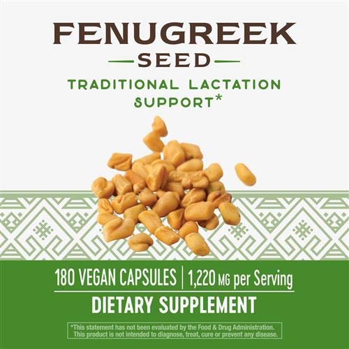 Nature's Way Fenugreek Seed 610 mg, Non-GMO Project Verified, TRU-ID Certified, Vegetarian, 180 Count, Pack of 2