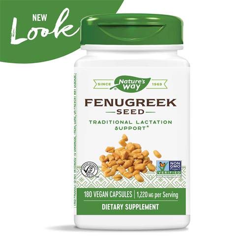 Nature's Way Fenugreek Seed 610 mg, Non-GMO Project Verified, TRU-ID Certified, Vegetarian, 180 Count, Pack of 2