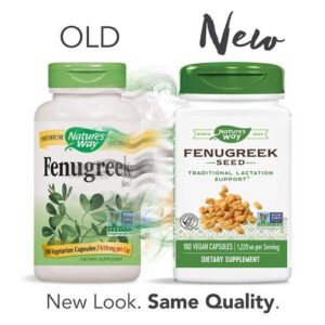 Nature's Way Fenugreek Seed 610 mg, Non-GMO Project Verified, TRU-ID Certified, Vegetarian, 180 Count, Pack of 2