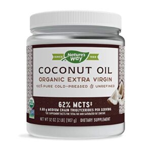 nature’s way organic extra virgin coconut oil, pure & unrefined, cold-pressed, usda organic, non-gmo