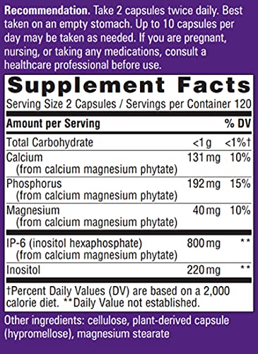 Nature's Way Cell Forté IP-6 & Inositol Supplement, Gluten-Free, Vegan, 240 Capsules