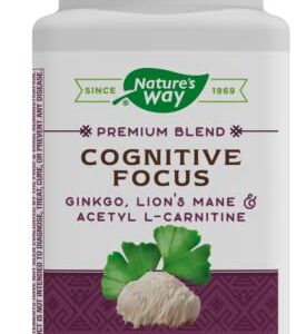 Nature's Way Cognitive Focus, with Gingko, Lion's Mane & Acetyl L-Carnitine, 270 mg per Serving, 30 Capsules