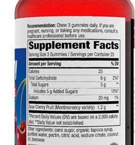 Nature's Way Tart Cherry, Ultra Montmorency Cherry, 1200 mg Potency, 75 Gummies