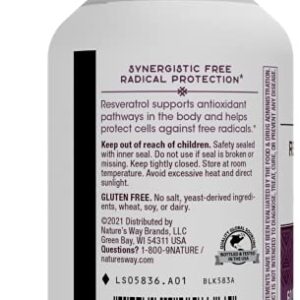 Nature’s Way Resveratrol-Forte, Premium Blend, Free Radical Protection*, 175 mg of Resveratrol per Serving, 60 Softgels