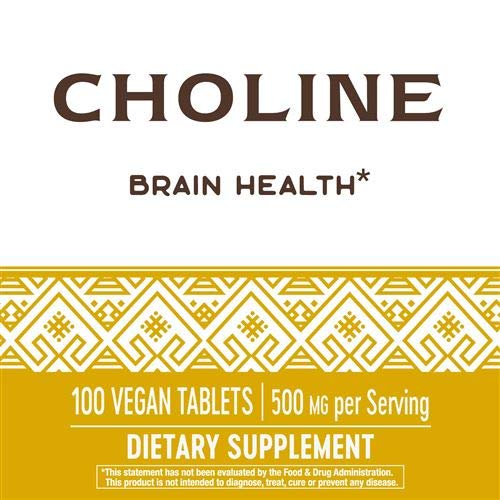 Nature's Way Choline, 500 mg, 100 Tablets, Pack of 2