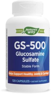 nature’s way gs-500 glucosamine sulfate, supports healthy joints and cartilage*, 120 capsules