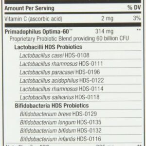 Nature’s Way Fortify Optima Daily Probiotic 60 Billion 15 Strains Digestive and Immune Support* with Prebiotics 30 Capsules