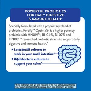 Nature’s Way Fortify Optima Daily Probiotic 60 Billion 15 Strains Digestive and Immune Support* with Prebiotics 30 Capsules