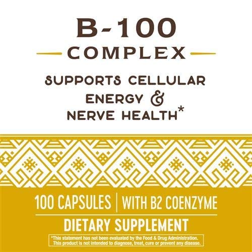 Natures Way Vitamin B-100 Complex Capsules For Energy And Nerves - 60 Ea