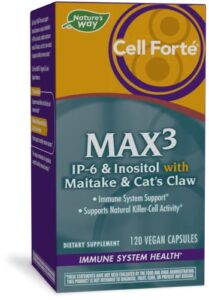 nature’s way cell forté max3 ip-6 & inositol w/maitake & cat’s claw, 120 vcaps