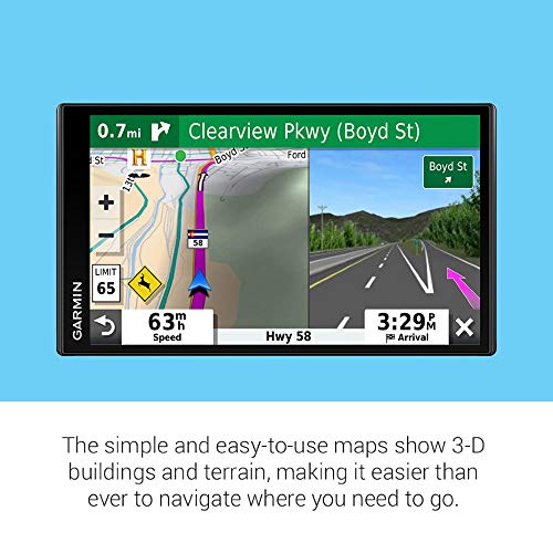 Garmin 010-02038-02 DriveSmart 65, Built-In Voice-Controlled GPS Navigator with 6.95” High-Res Display , Black