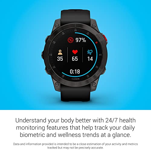 Garmin 010-02582-10 epix Gen 2, Premium active smartwatch, Health and wellness features, touchscreen AMOLED display, adventure watch with advanced features, black titanium