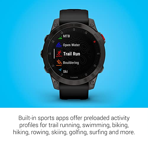 Garmin 010-02582-10 epix Gen 2, Premium active smartwatch, Health and wellness features, touchscreen AMOLED display, adventure watch with advanced features, black titanium