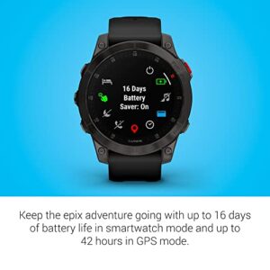 Garmin 010-02582-10 epix Gen 2, Premium active smartwatch, Health and wellness features, touchscreen AMOLED display, adventure watch with advanced features, black titanium