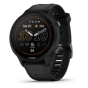 garmin 010-02638-00 forerunner® 955 solar, gps running smartwatch with solar charging capabilities, tailored to triathletes, long-lasting battery, black