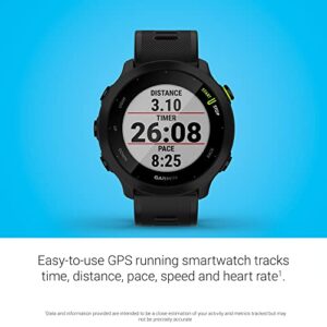Garmin 010-02562-00 Forerunner 55, GPS Running Watch with Daily Suggested Workouts, Up to 2 weeks of Battery Life, Black