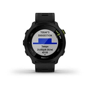 Garmin 010-02562-00 Forerunner 55, GPS Running Watch with Daily Suggested Workouts, Up to 2 weeks of Battery Life, Black