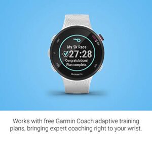 Garmin Forerunner 45S, 39mm Easy-to-use GPS Running Watch with Coach Free Training Plan Support, White