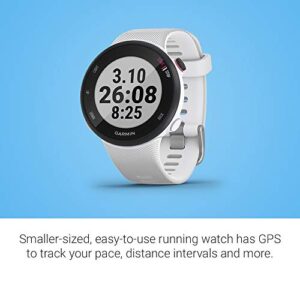 Garmin Forerunner 45S, 39mm Easy-to-use GPS Running Watch with Coach Free Training Plan Support, White