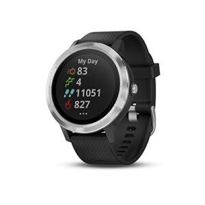 garmin vivoactive 3 gps smartwatch with built-in sports apps – black/silver (renewed)