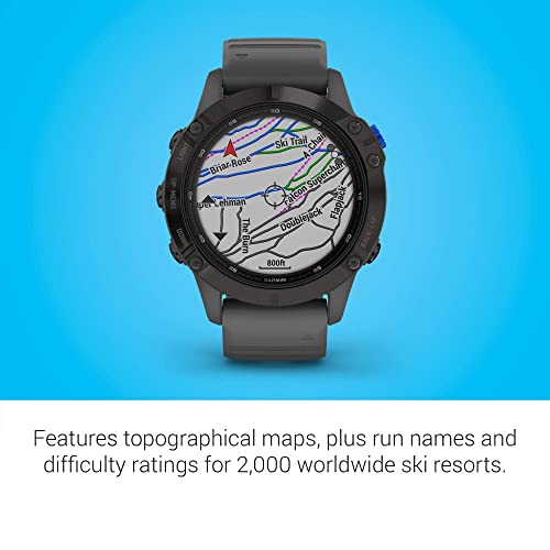 Garmin Fenix 6 Pro Solar (GPS,1.4 inches) Solar-Powered Multisport, Advanced Training Features and Data, Black with Slate Gray Band (Renewed)