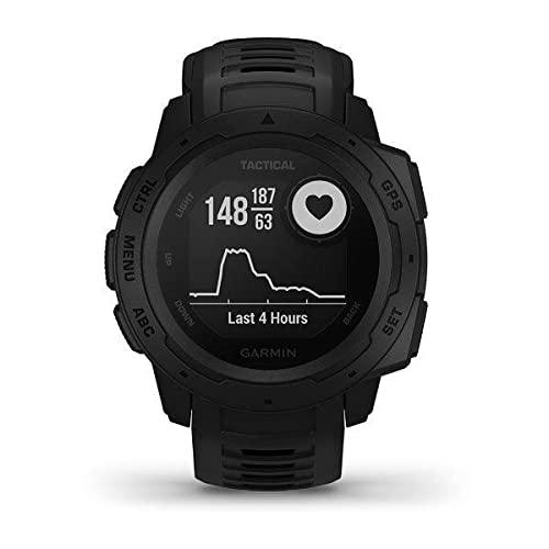 Garmin Instinct Tactical, Rugged GPS Watch, Tactical Specific Features, Constructed to U.S. Military Standard 810G for Thermal, Shock and Water Resistance, Black