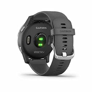 Garmin 010-02174-01 Vivoactive 4, GPS Smartwatch, Features Music, Body Energy Monitoring, Animated Workouts and More, Silver with Gray Band (Refurbished)
