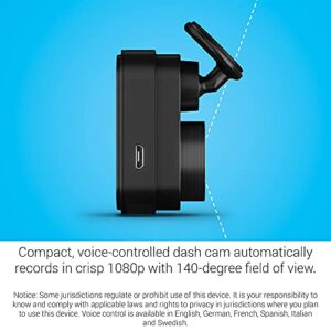 Garmin Dash Cam Mini 2, 1080p, 140-degree FOV, Incident Detection Recording and Signature Series Cloth