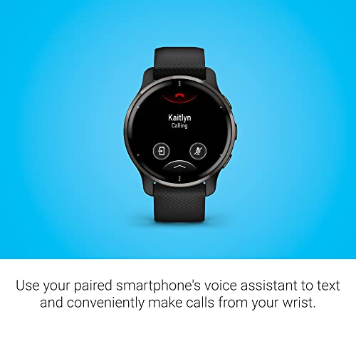 Garmin 010-02496-01 Venu 2 Plus, GPS Smartwatch with Call and Text, Advanced Health Monitoring and Fitness Features, Slate with Black Band