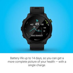 Garmin Forerunner 55, GPS Running Watch with Daily Suggested Workouts, Up to 2 weeks of Battery Life, Black (Renewed)