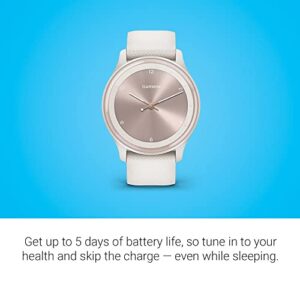 Garmin vivomove Sport, Hybrid Smartwatch, Health and Wellness Features, Touchscreen, White