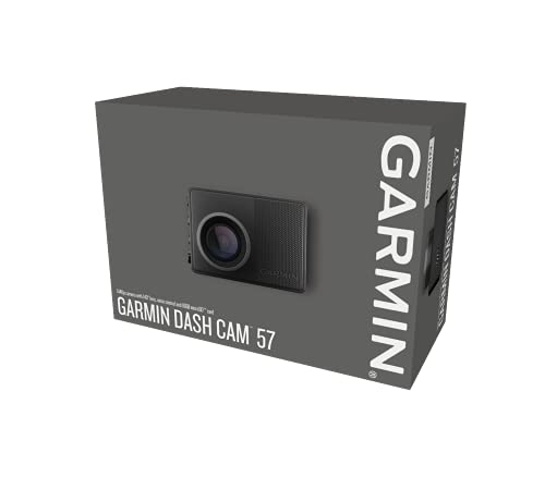 Garmin Dash Cam 57, 1440p and 140-degree FOV, Monitor Your Vehicle While Away w/ New Connected Features, Voice Control, Compact and Discreet, International Version (Dash Cam 57)