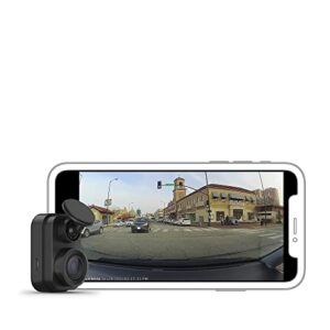garmin dash cam mini 2, tiny size, 1080p and 140-degree fov, monitor your vehicle while away w/ new connected features, voice control (renewed)