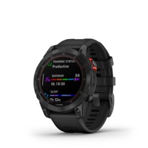 Garmin fēnix 7 Solar Multisport GPS Watch, Black with Silicone Band