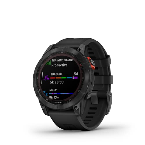 Garmin fēnix 7 Solar Multisport GPS Watch, Black with Silicone Band