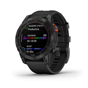 Garmin fēnix 7 Solar Multisport GPS Watch, Black with Silicone Band