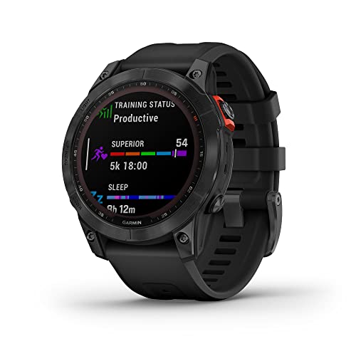 Garmin fēnix 7 Solar Multisport GPS Watch, Black with Silicone Band