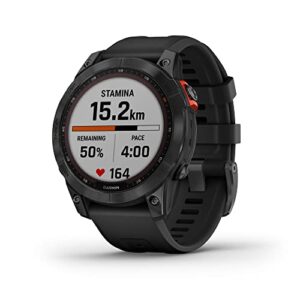 Garmin fēnix 7 Solar Multisport GPS Watch, Black with Silicone Band