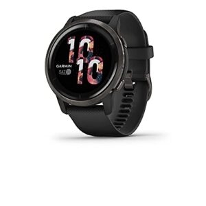 garmin venu 2, gps smartwatch with advanced health monitoring and fitness features, slate bezel with black case and silicone band (renewed)
