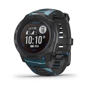 garmin instinct solar surf, rugged outdoor smartwatch with solar charging capabilities, tide data and dedicated surfing activity, pipeline