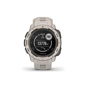 Garmin 010-02064-01 Instinct, Rugged Outdoor Watch with GPS, Features GLONASS and Galileo, Heart Rate Monitoring and 3-axis Compass, Tundra, 1.27 inches (Renewed)