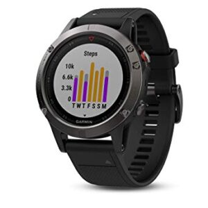 Garmin fēnix 5, Premium and Rugged Multisport GPS Smartwatch, Slate Gray/Black Band, 47 MM